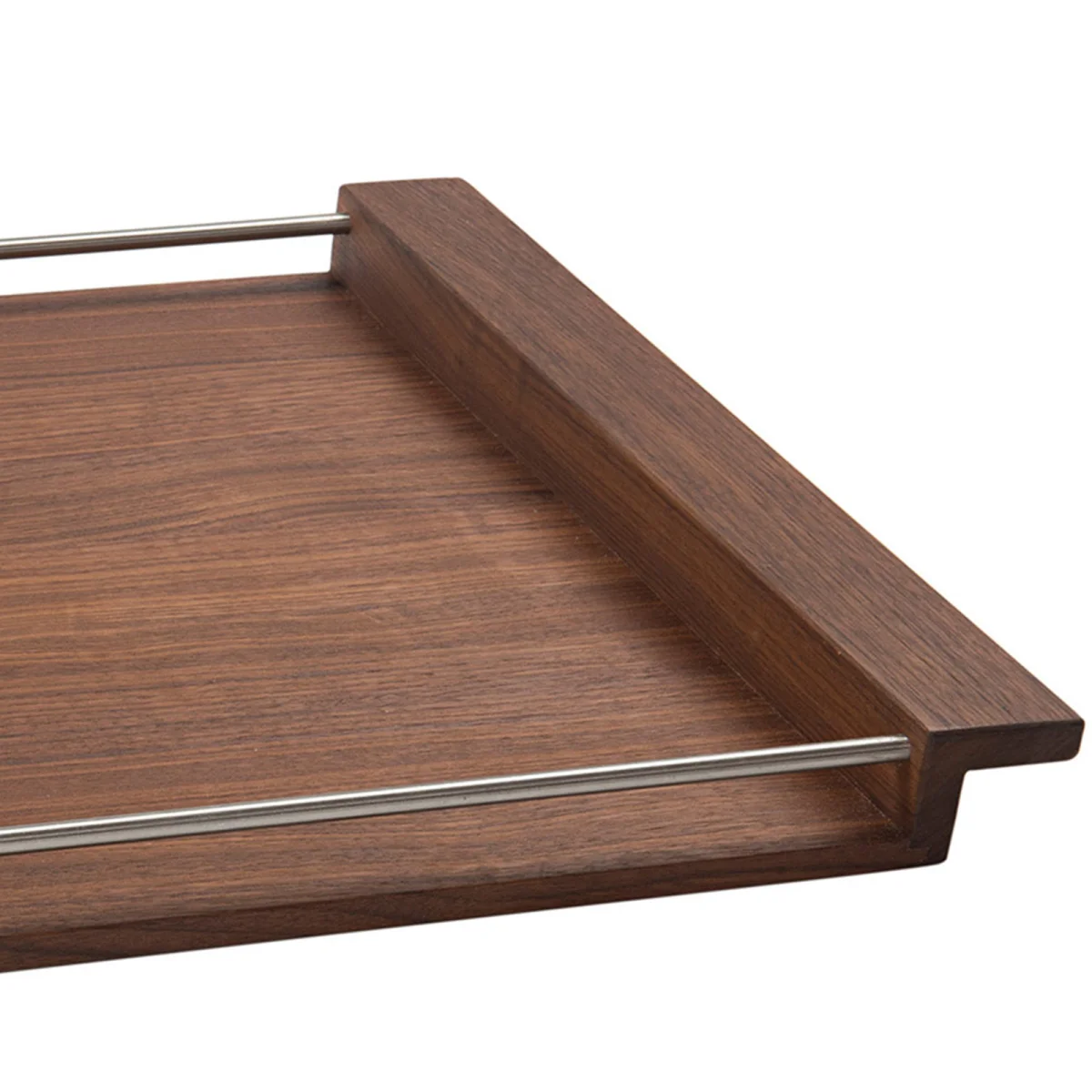 Walnut Tray with Metal Handles — photo 2